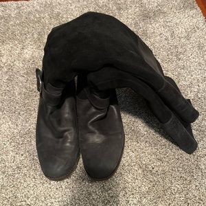 Lucky Brand Black Leather and Suede Boots